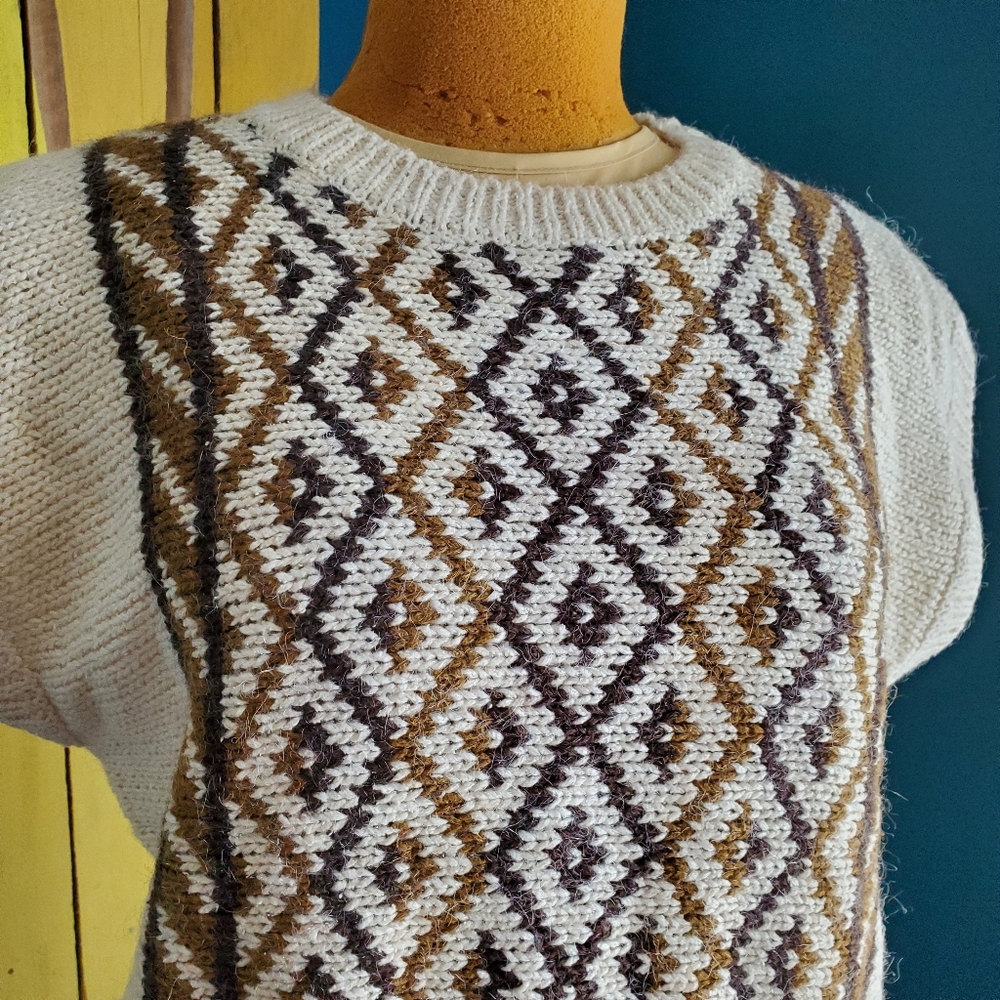Vintage Earth Tone Sweater Silk Jaclyn Smith Wool - Picture 2 of 15